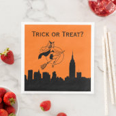 NYC Skyline Silhouette Halloween Cheeky Witch Servetten (Insitu)