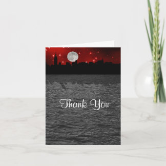 NYC Skyline Silhouette Lune Rouge Merci