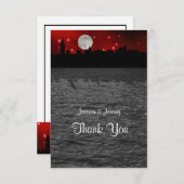 NYC Skyline Silhouette Lune Rouge Merci (Devant / Derrière)