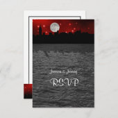NYC Skyline Silhouette Lune Rouge RSVP 1 (Devant / Derrière)