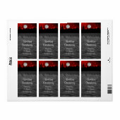 NYC Skyline Silhouette Moon Étiquette vin rouge (Feuille entière)