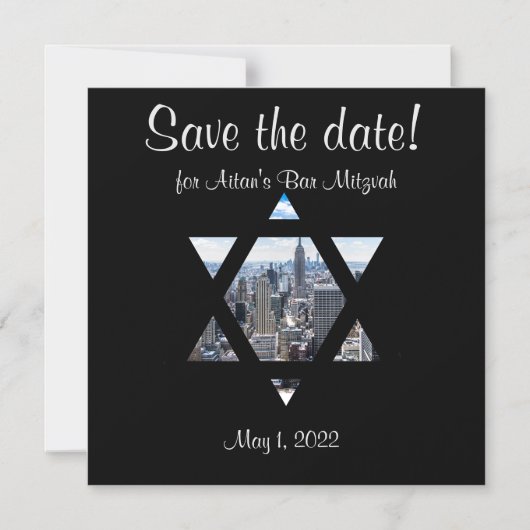 NYC Skyline Star Save the Date Magnet (Recto)