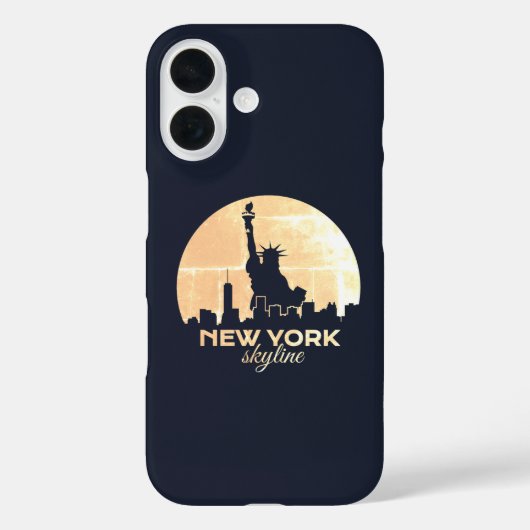 NYC Skyline Vrijheidsbeeld Silhouet Case-Mate iPhone Case (Achterkant)