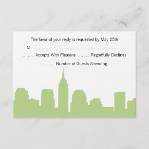 NYC Skyline Wedding RSVP-kaarten RSVP Kaartje