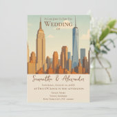 NYC Skyline Wedding  stadsgezicht Kaart (Staand voorkant)