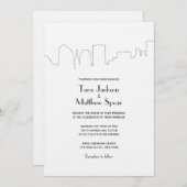 NYC Skyline Wedding Uitnodiging (Voorkant / Achterkant)