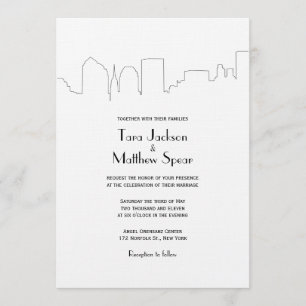 NYC Skyline Wedding Uitnodiging