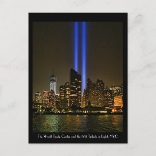 NYC Skyline: WTC 9/11 in Light 2013 #1 Briefkaart