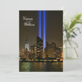 NYC Skyline: WTC 9/11 Tribute in Light #1 Wedding Kaart (Staand voorkant)