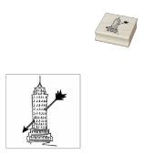 NYC Skyscraper Cupid's Arrow Valentijnsdag Stamp Rubberstempel (Gestempeld)