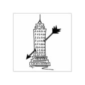 NYC Skyscraper Cupid's Arrow Valentijnsdag Stamp Rubberstempel (Afrduk)