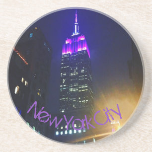 NYC Skyscraper Paars Empire State Building Night Zandsteen Onderzetter