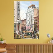  NYC Stock Exchange Illustration (1882) Canvas Afdruk (Insitu (Woonkamer))