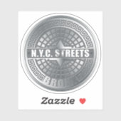NYC Streets Bronx Manhole Hoesje Sticker (Vel)