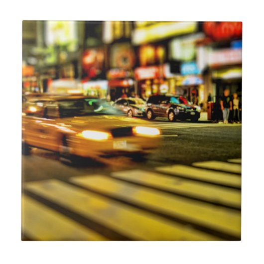 NYC Taxi Abstract Tegeltje (Voorkant)