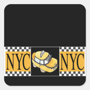 NYC Taxi Cab Vierkante Sticker
