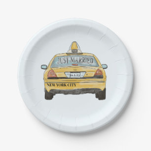 NYC Taxi Trouwcocktail Papieren Bordje