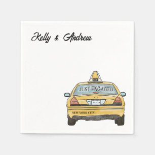NYC Taxi verloving Cocktail servetten