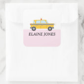 NYC TAXI VIERKANTE STICKER (Tas)