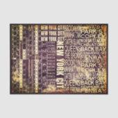 NYC Urban Typography Collage Panel FB3 Decoupage Tissuepapier (Voorkant)