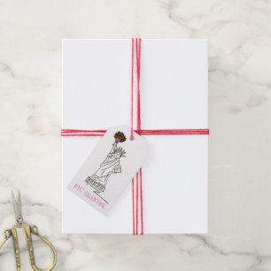 NYC Valentijn Status van de Rozen van de Vrijheid Cadeaulabel