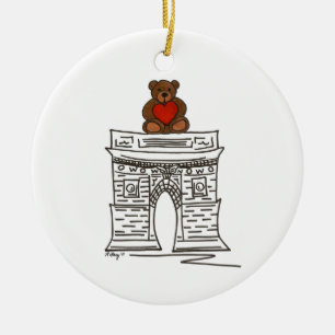NYC Valentijnsdag Washington Square Arch Keramisch Ornament