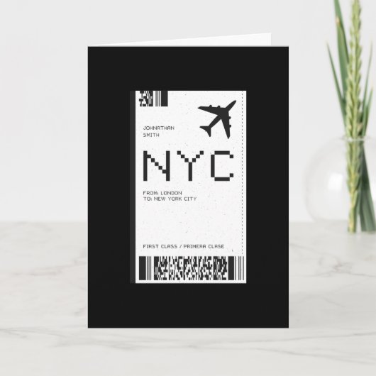NYC Vliegticket Kaart (Voorkant)