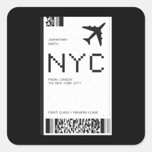 NYC Vliegticket Vierkante Sticker