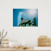 NYC Vrijheidsbeeld en straaljagers boven Poster (Keuken)