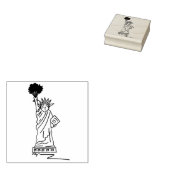 NYC Vrijheidsbeeld Rose Bouquet Valentijn Stamp Rubberstempel (Gestempeld)