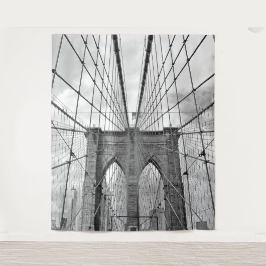 NYC wandtapijt van zwarte en witte Brug Wandkleed (Voorkant)
