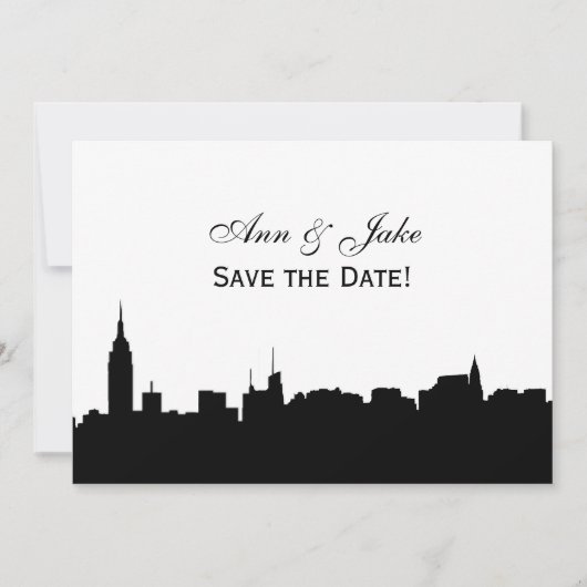 NYC Wijd Silhouet Doe-het-zelf Achtergrond Kleur S Save The Date (Voorkant)