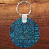 NYC wijken Blauw Sleutelhanger (Voorkant)