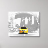 Nyc Yellow Taxi Brooklyn Bridge Pop Art Afbeelding Canvas Afdruk (Voorkant)