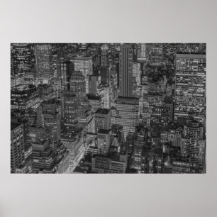 NYC Zwart Wit New York City Skyline Poster