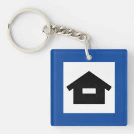 Nyckelring Vägmärke Hus Stuga Sleutelhanger