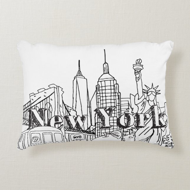 NYE New York Vacation Souvenirs NYC Gift Accent Kussen (Voorkant)