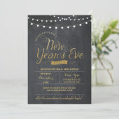 NYE Nouvel An's Eve Party Gold Chalk Invitation (Debout devant)