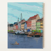 Nyhavn Copenhagen Danemark Illustration lunaire (Dos)