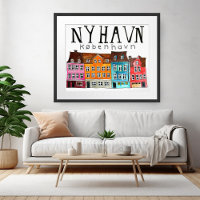 NYHAVN Kobenhavn Waterverf Art Travel