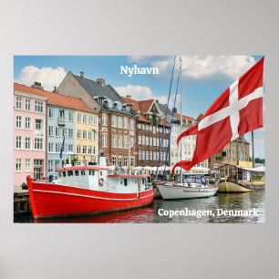 Nyhavn Kopenhagen Denemarken Poster