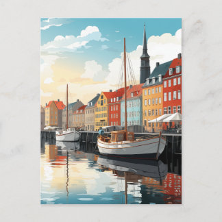 Nyhavn Kopenhagen Haven Denemarken Reis Watercolor Briefkaart