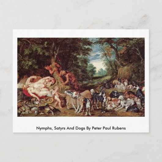 Nymferen, satyrs en honden van Peter Paul Rubens Briefkaart (Voorkant)