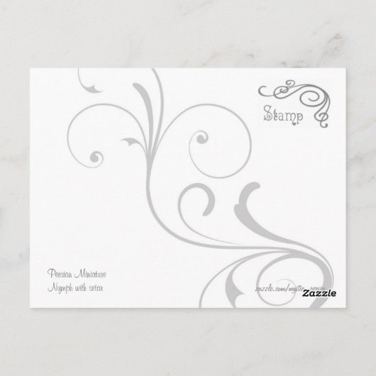 Nymph met setar briefkaart (Achterkant)