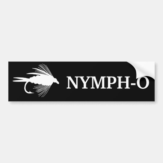 Nymph-O grappig vliegende lure Bumpersticker (Voorkant)