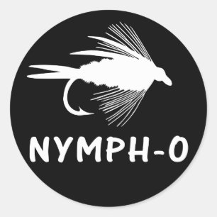 Nymph-O grappig vliegende lure Ronde Sticker