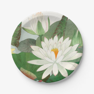 Nymphaea lotus, Japanse houtsnede, 1917 Papieren Bordje