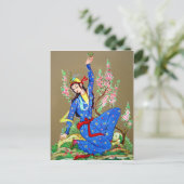 Nymphe avec la tasse de boisson carte postale (Debout devant)