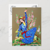 Nymphe avec la tasse de boisson carte postale (Devant / Derrière)