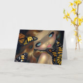 "Nymphe carte de voeux avec de monarques" (Fleur jaune)